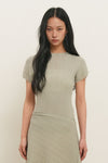 General Idea Women's Pleated Half-Neck Knit Top in Sage Mint