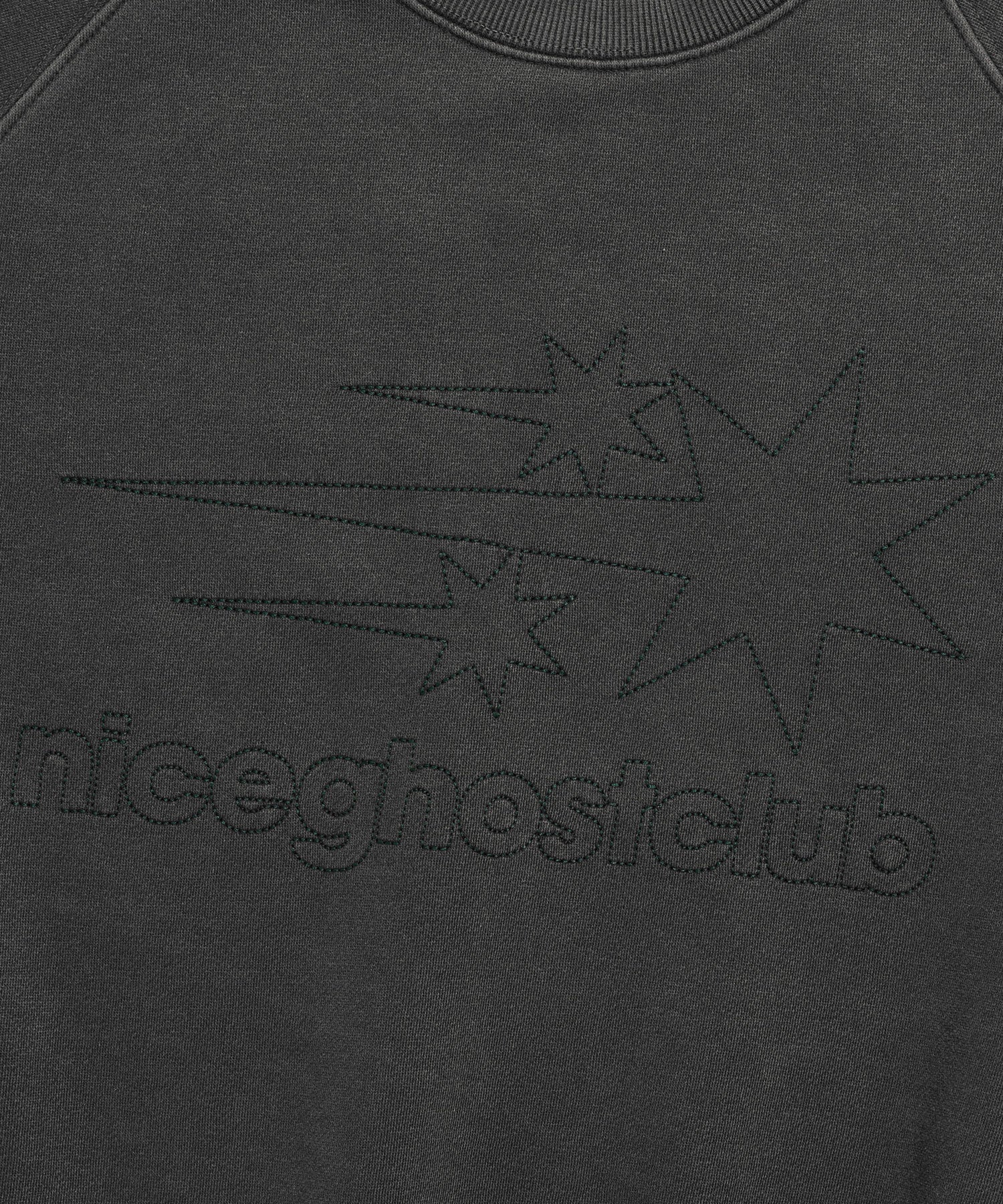 Nice Ghost Club Logo Pigment Sweatshirts [Charcoal]