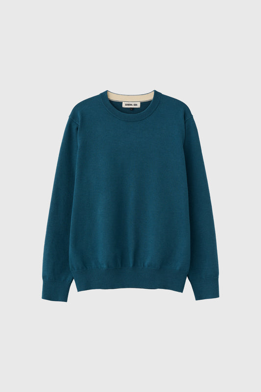 General Idea MAN Essential Minimal Crew Neck Pullover [Teal Green]