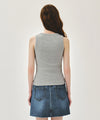 Marithé François Girbaud W RIBBON CLASSIC LOGO SLEEVELESS heather gray
