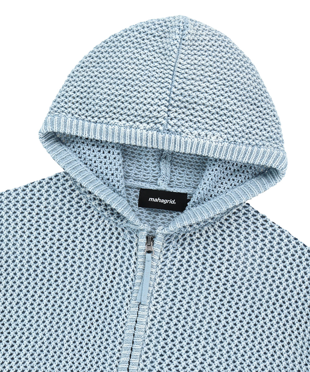 Mahagrid Pigment Mesh Zip Up Knit