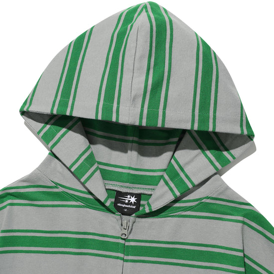 Nice Ghost Club Multi Stripe 3 Star Hoodie Zip Up [Grey]