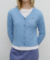 Marithé François Girbaud Women's V-Neck Crop Cardigan in Sky Blue