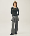Marithé François Girbaud W SLEEVELESS LAYERED LONG SLEEVE TEE charcoal