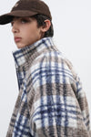 General Idea UNISEX Warm Check Fleece Zip-Up Jumper