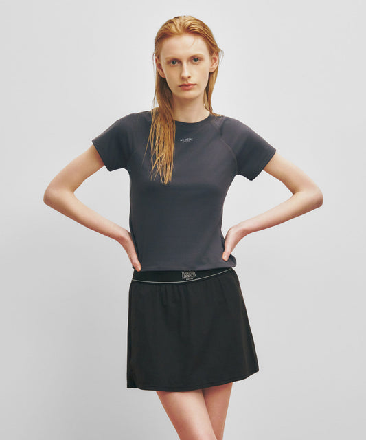 Marithé François Girbaud Marithé SPORT W ATHLEISURE SLIM CROP TEE charcoal