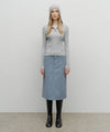 Marithé François Girbaud W Classic Corduroy Midi Skirt Sky Blue