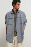 General Idea UNISEX Loose Fit Stripe Pocket Shirt