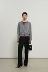 General Idea WOMAN Double Layered Crew Neck Cardigan