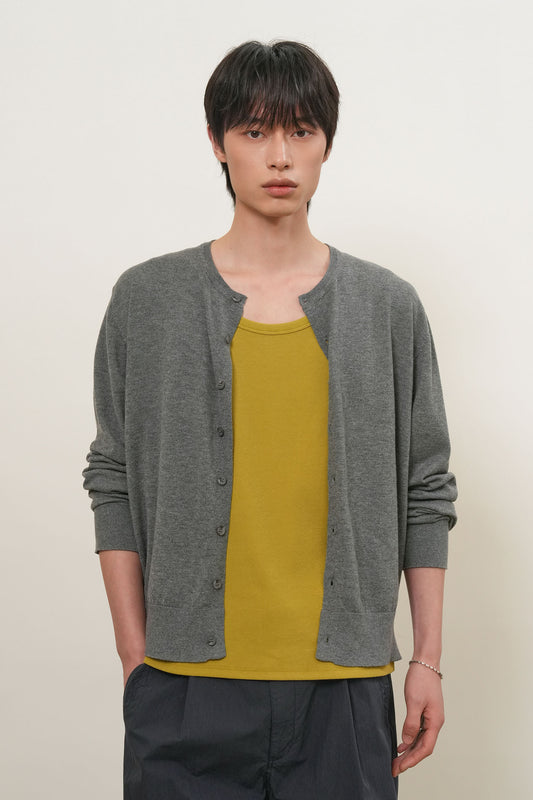 General Idea MAN Stitch Crew Neck Knit Cardigan