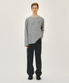 Marithé François Girbaud M HIGH STRAIGHT STRIPE DENIM PANTS BLUE