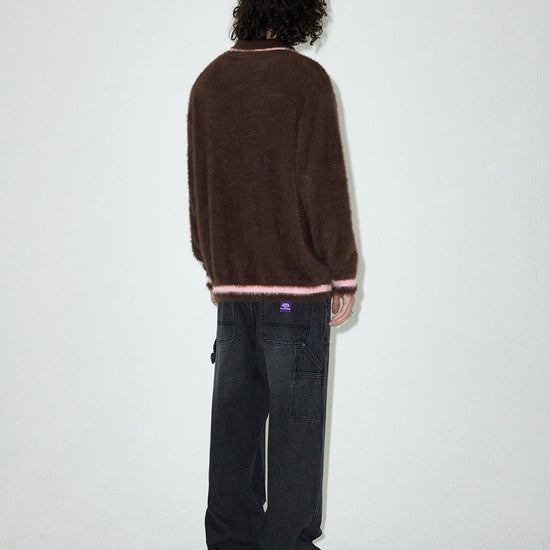 Mahagrid Hairy Collar Knit