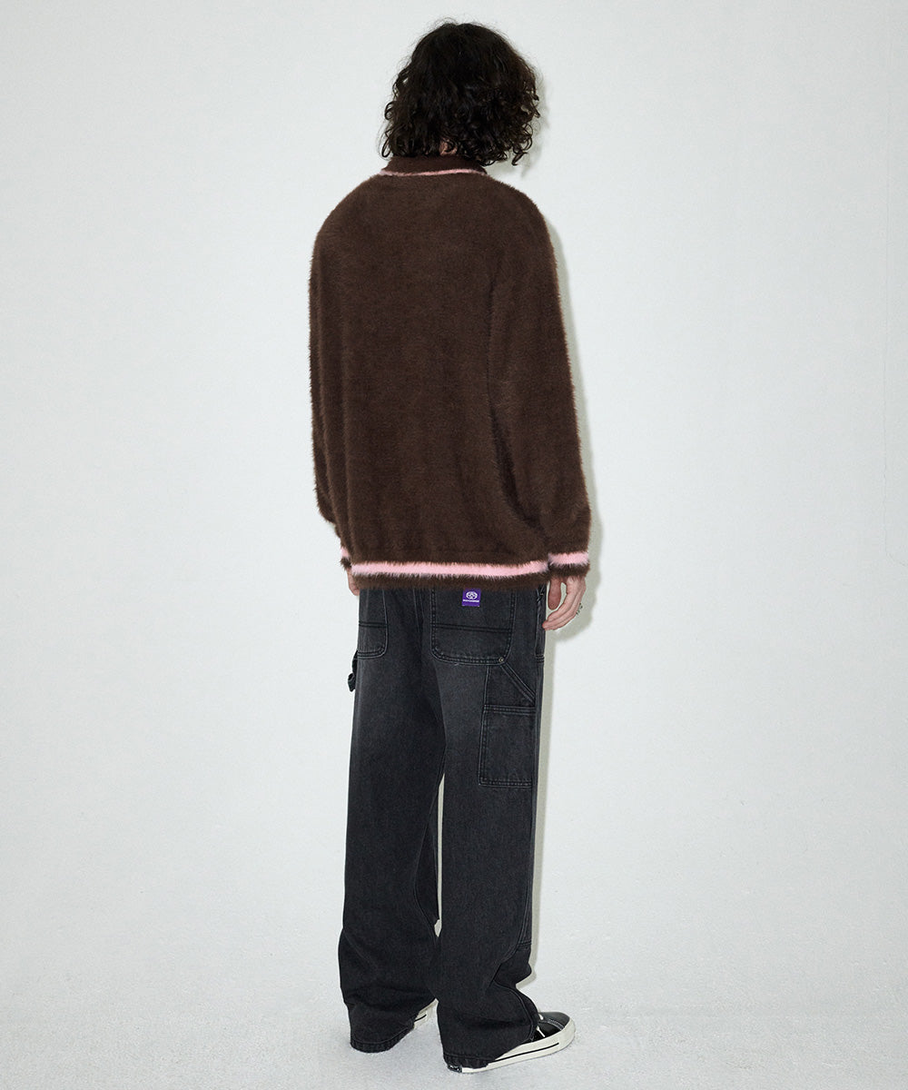 Mahagrid Hairy Collar Knit