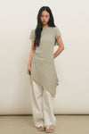 General Idea Women's Pleated Half-Neck Knit Top in Sage Mint
