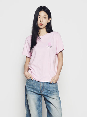 ADLV Woman Fuzzy Bear Short Sleeve T-Shirt