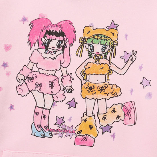 Nice Ghost Club Soul Pussy Cat Ghost Soul Girl Rabbit & Bear Hoodie in Pink