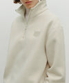 Marithé François Girbaud Classic Logo Half Neck Fleece Sweatshirt Ivory