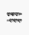 Marithé François Girbaud Regular Logo Heart Metal Hair Pin 2-Pack Silver