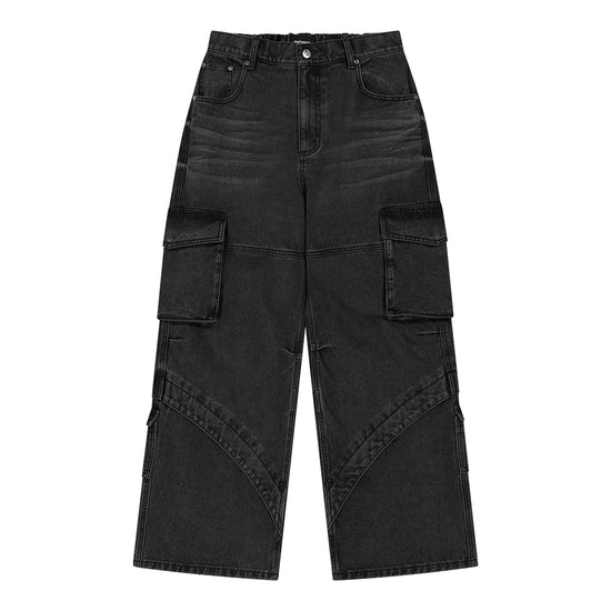 Mahagrid Wide Cargo Denim Pant