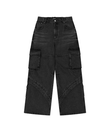 Mahagrid Wide Cargo Denim Pant