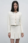 General Idea WOMAN Tweed Pleats Mini Skirt [WHITE]