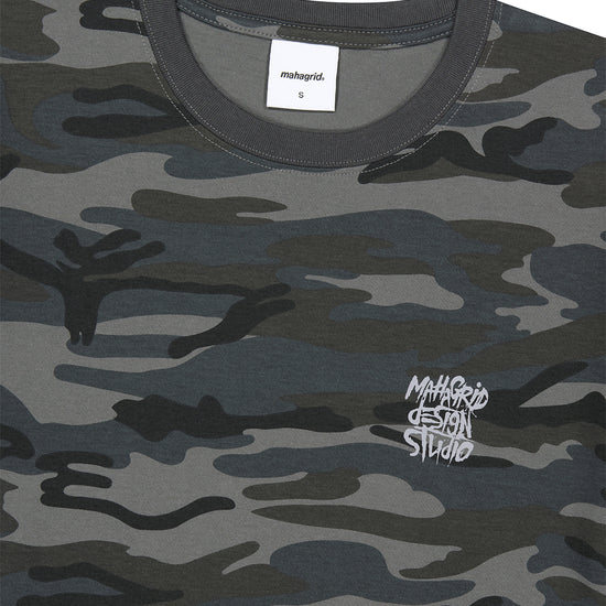 Mahagrid Camo Pattern Slash Logo Tee