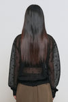 General Idea WOMAN Dot Sheer Cardigan [BLACK]