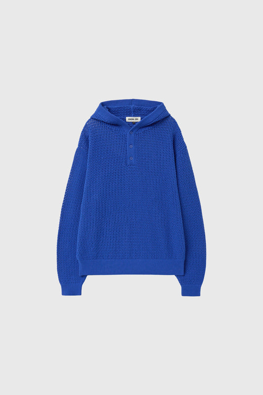 General Idea UNISEX Crochet Hooded Knit
