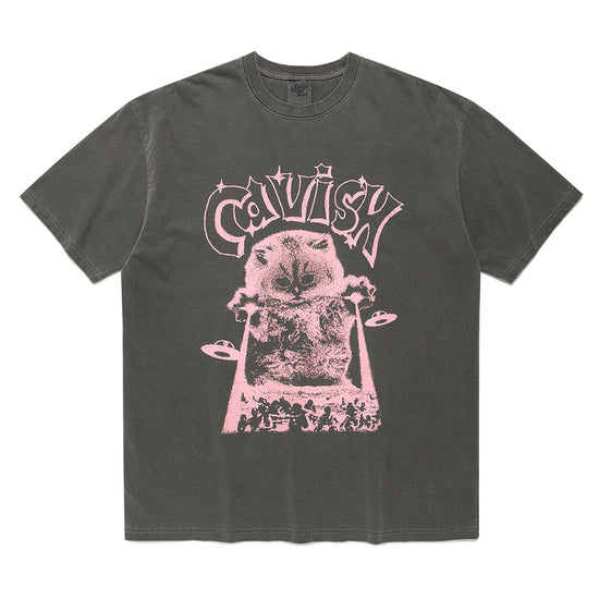 Cavish INVADER PIGMENT SHORT SLEEVE TEE [CHARCOAL]