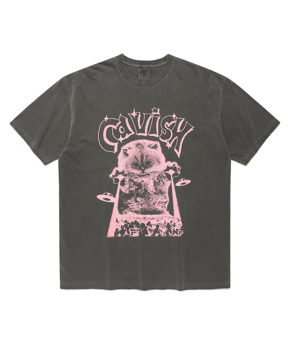 Cavish INVADER PIGMENT SHORT SLEEVE TEE [CHARCOAL]