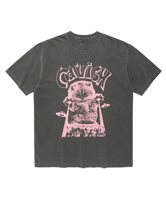 Cavish INVADER PIGMENT SHORT SLEEVE TEE [CHARCOAL]