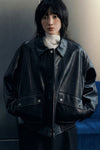 General Idea WOMAN Faux Leather Pocket Blouson Jacket