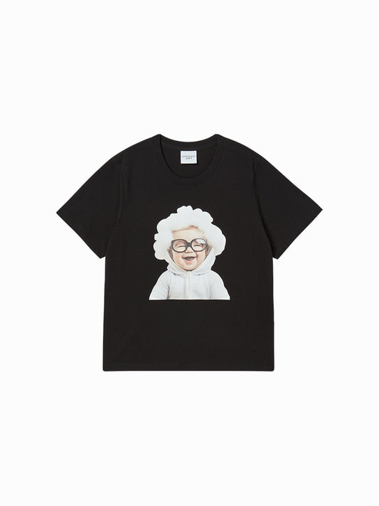ADLV Woman Baby Face Cloud Baby Short Sleeve T-Shirt