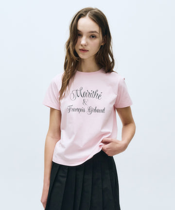 Marithé François Girbaud Women's Cursive Logo Tee Baby Pink