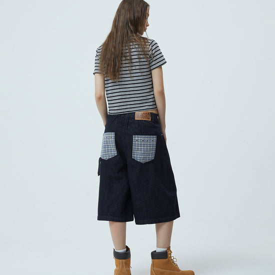 Mahagrid Bermuda Check Pocket Denim Short [Indigo]