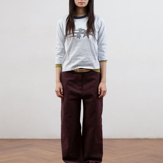 Nice Ghost Club 3star applique 3/4 sleeve tee[light grey]
