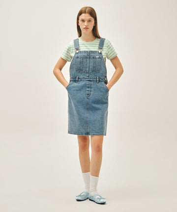 Marithé François Girbaud W DENIM OVERALL MIDI SKIRT blue