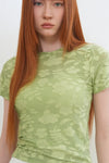 General Idea WOMAN Floral Sheer Short Sleeve T-Shirt