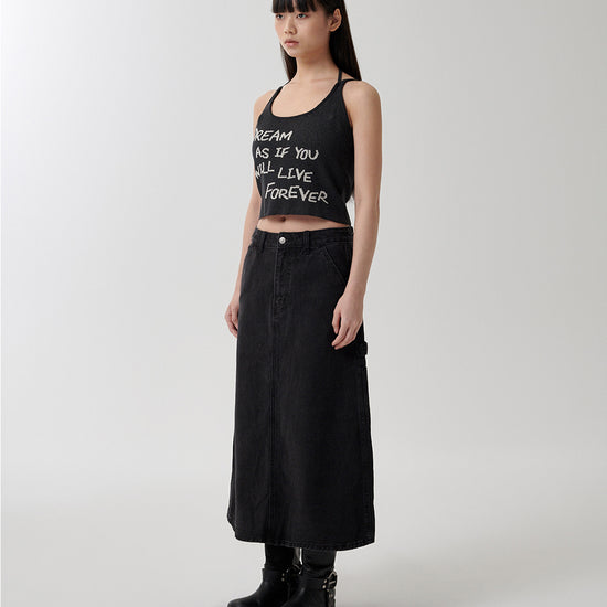 Mahagrid Lettering Sleeveless Knit