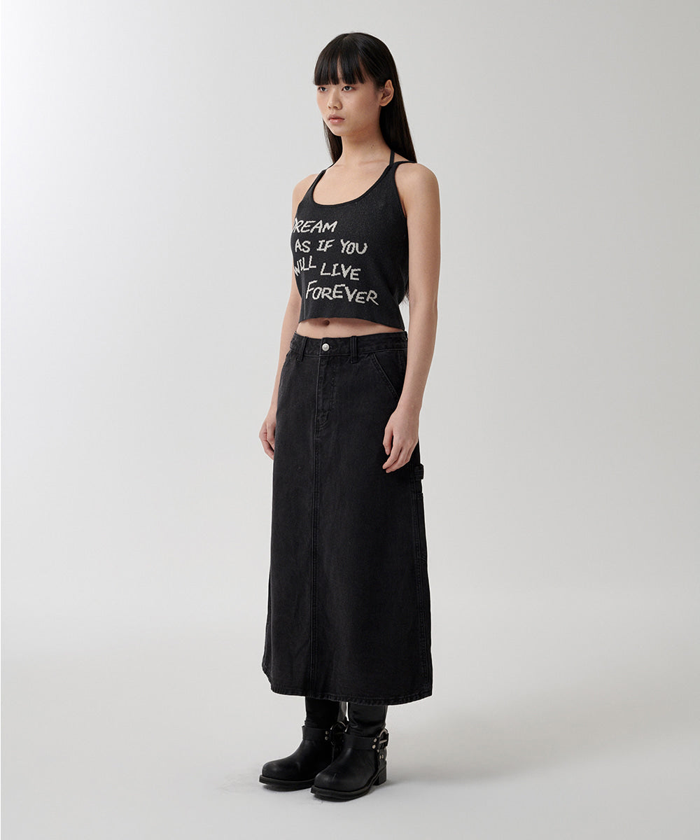 Mahagrid Lettering Sleeveless Knit
