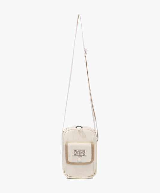 Marithé François Girbaud Kids Flap Pocket Corduroy Cross Bag Ivory