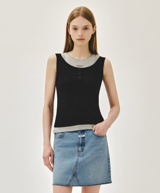 Marithé François Girbaud W LAYERED SLEEVELESS