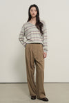 General Idea WOMAN Mix Stripe V-Neck Pullover