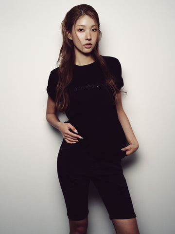 ADLV Woman Spangle Logo Short Sleeve T-Shirt