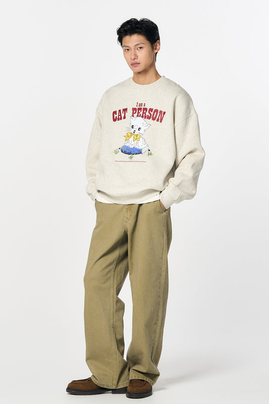 General Idea UNISEX KITTEN OVERSIZED FLEECE SWEATSHIRT