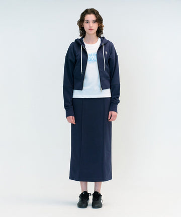 Marithé François Girbaud W Circle Logo Sweat Skirt Navy