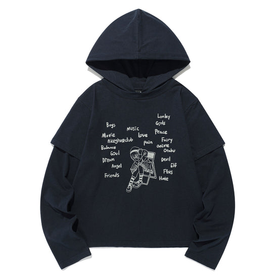Nice Ghost Club Think Layered L/S Hoodie [Navy]
