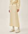 Marithé François Girbaud Women's Classic Logo Sweat Long Skirt in Butter