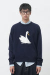 General Idea UNISEX Swan Jacquard Knit Pullover
