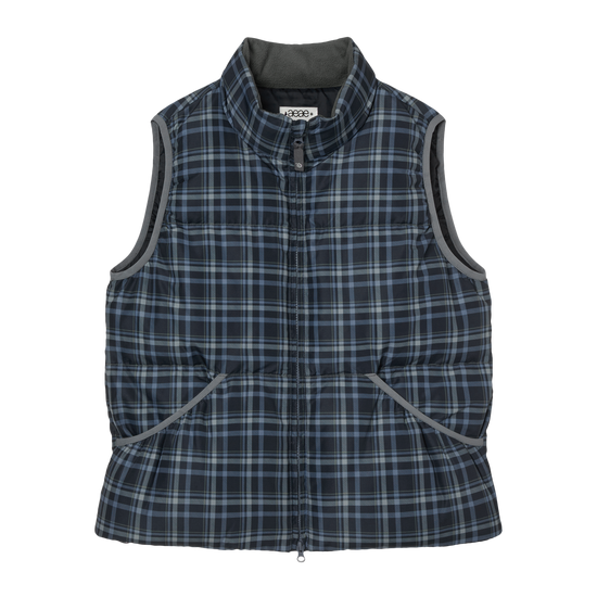 AEAE CHECK PADDED VEST [BLUE]